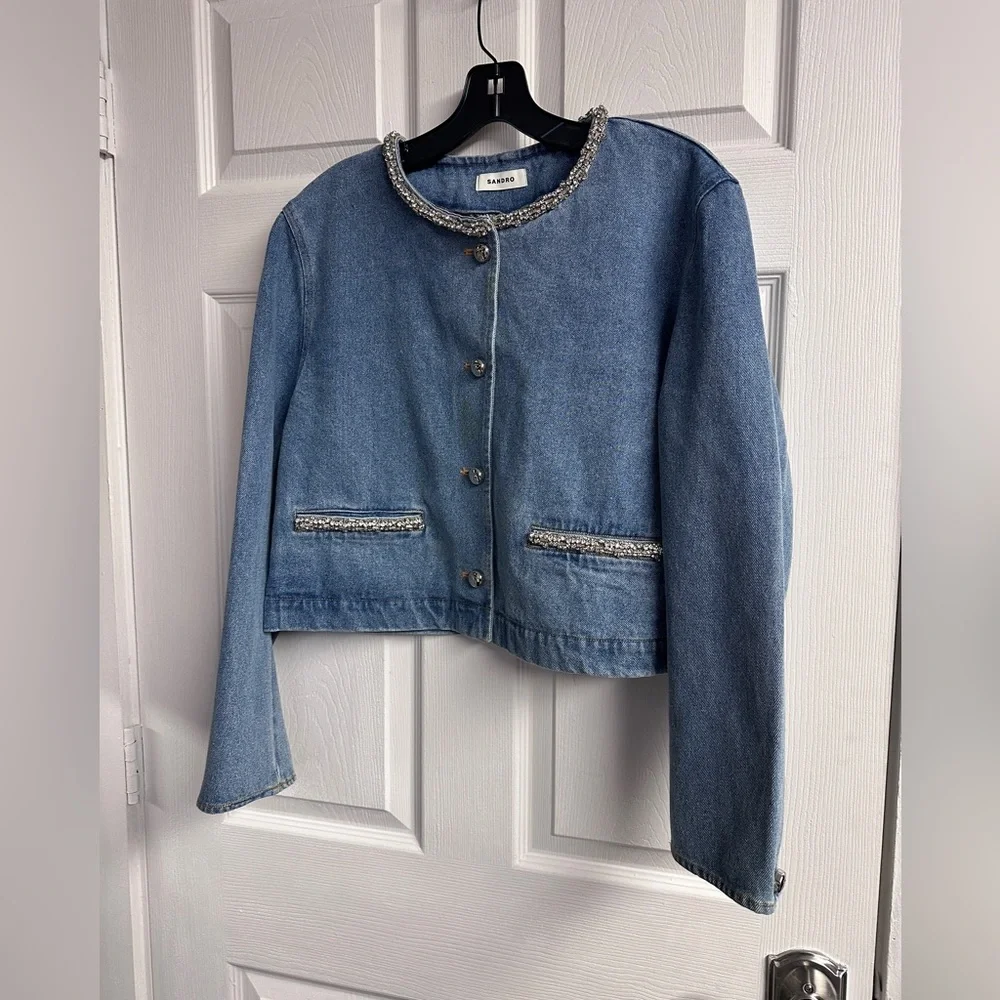 Erzelia Rhinestone Denim Jacket - Picture 4 of 7
